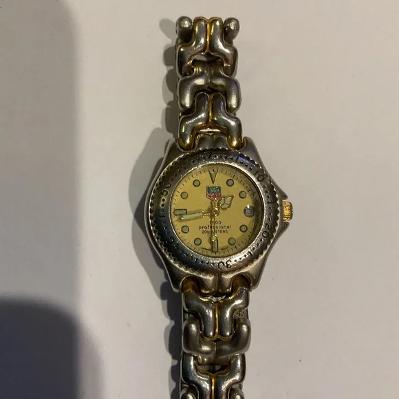 Tag HEUER Vintage Silver Gold Two Toned Women’s Watch Jewelry Gift Y2K